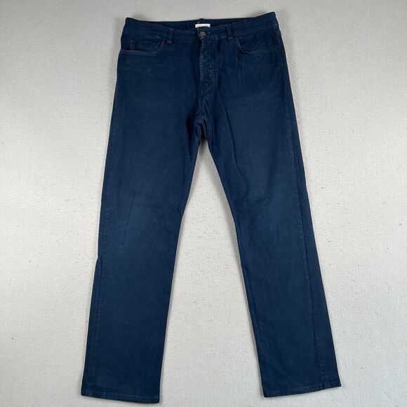 Homecore Pants Mens Size 36x32 Navy Blue Straight Leg Button Fly Chino - Picture 1 of 12